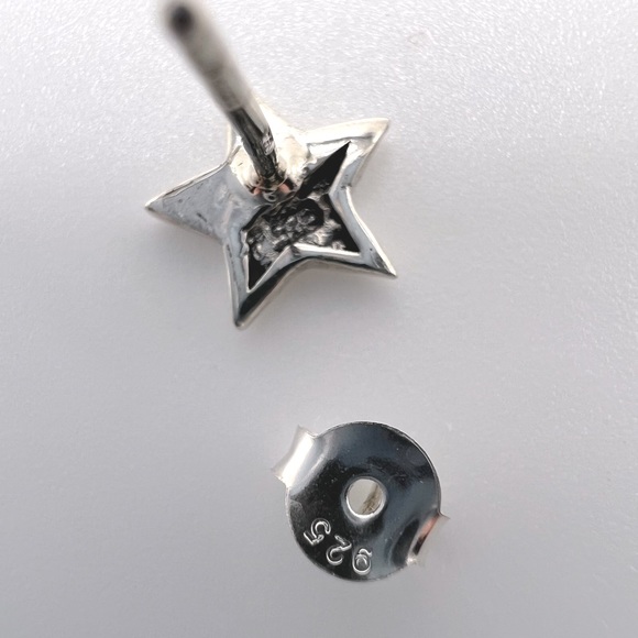 .925 Sterling Silver Star Stud Earrings - Picture 8 of 16